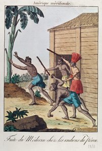 Ein Arzt flieht vor peruanischen Indianern, 1811 von French School