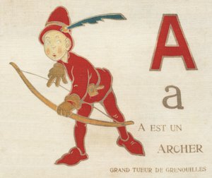 A ist ein großer Froschtöter Bogenschütze. von French School