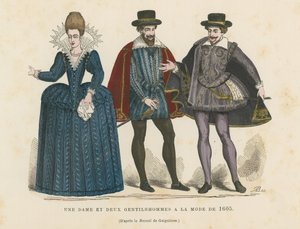 Eine Dame und zwei Herren in der Mode von 1605 von French School