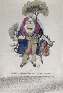 Ein Mann geschützt gegen Cholera, ca. 1831 von French School