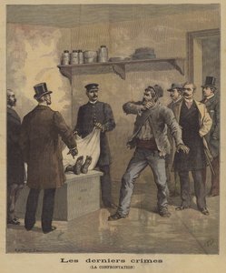 Ein Mörder konfrontiert mit dem Körper seines Opfers von French School