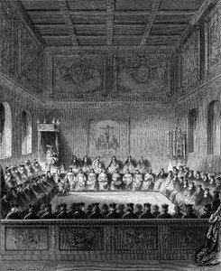 Eine Sitzung im Parlament der Bretagne im Jahr 1613.