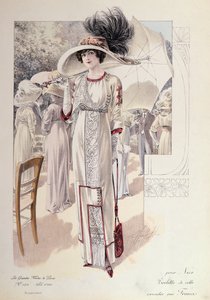 Ein Stadtkleid, aus Les Grandes Modes de Paris von French School