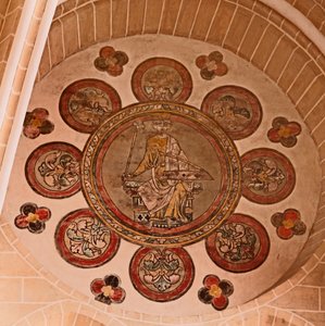 Ansicht einer bemalten Rosette in der westlichsten Bucht, Südseite von French School