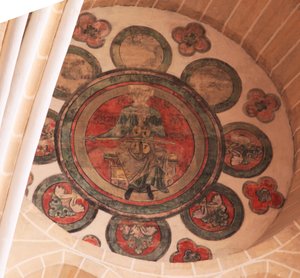 Ansicht einer bemalten Rosette in der westlichsten Bucht, Südseite von French School