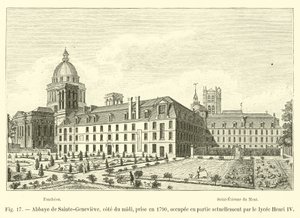 Abtei Sainte-Geneviève, Südseite, aufgenommen 1790, teilweise heute vom Lycée Henri IV genutzt von French School