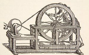 Abbe Nollets Elektrizitätsmaschine, 1746, Kopie von Boris Mestchersky, Illustration aus Histoire de la Nation Francaise, Sciences, Bände I & II, von Gabriel Hanotaux, 1924 von French School