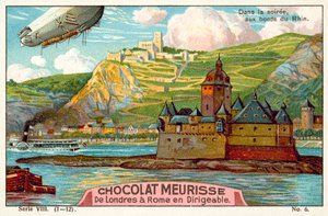 Über den Ufern des Rheins am Abend von French School