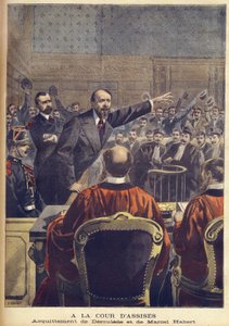 Freispruch von Paul Déroulède und Marcel Habert am Pariser Schwurgericht in „Le Petit Journal“, Juni 1899 (Gravur)
