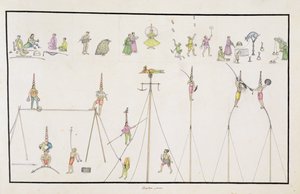 Akrobaten, Jongleure, Imitatoren, Entertainer aus dem Gentil-Album, veröffentlicht 1774 von French School