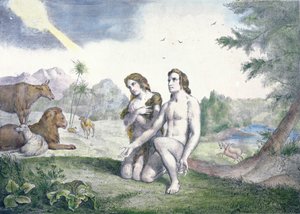 Adam und Eva im Garten Eden, spätes 19. Jahrhundert