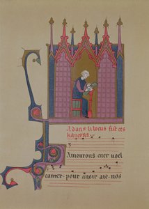 Adam de la Halle (1240-1288/1306), Faksimile eines Manuskripts aus dem 15. Jahrhundert, 19. Jahrhundert von French School