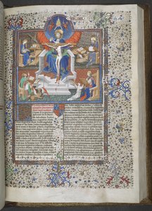Add 18857, f.148 Die Dreifaltigkeit und die vier Evangelisten