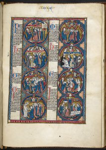 Add MS Harley 1527, f.105r, Miniaturen aus der Bible moralisée von French School