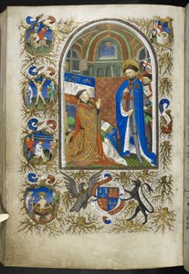 Herzog von Bedford vor St. Georg, aus dem Stundenbuch (Die Bedford Stunden)