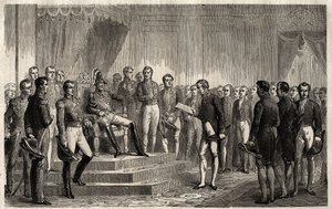 Adresse der 221 - Liberaler Staatsmann Roy-Collard präsentiert die Adresse der 221 - Pierre Paul Royer-Collard liest König Charles X. die Adresse der 221 vor, um gegen die Herrschaft von 1830 zu protestieren - Pierre Paul Royer Collard (1763-1845)