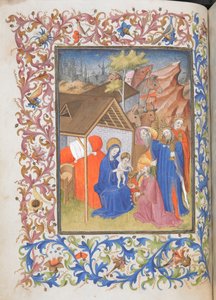 Anbetung der Heiligen Drei Könige, aus dem Stundenbuch von Rene von Anjou