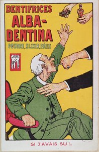 Werbung für Alba-Dentina-Zahnpasta, ca. 1900