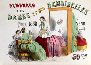 Werbung für den Almanach des Dames et des Demoiselles, graviert von Charles Fernique, veröffentlicht in Paris, 1859