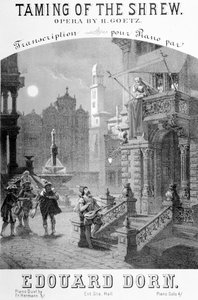 Werbung für die Zähmung der Widerspenstigen von Goetz, 1878 von French School