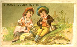 Werbechromolithografie von Guérin Boutron Schokoladen (Chromolithografie)