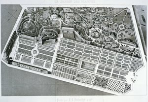Luftaufnahme des Plans des Jardin des Plantes in Paris, 1842 von French School