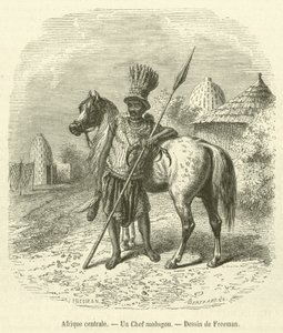 Zentralafrika, ein Mousgou-Häuptling (Gravur) von French School
