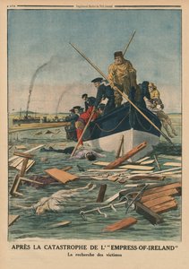 Nach dem Unglück der Empress of Ireland, Suche nach den Opfern (Rückseitige Illustration aus 