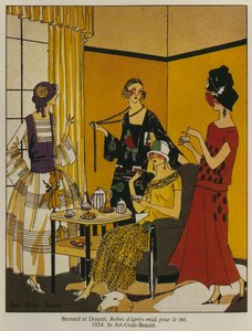 Nachmittagskleider für den Tee, Modeplatte aus Art Gout Beaute Magazin, 1924