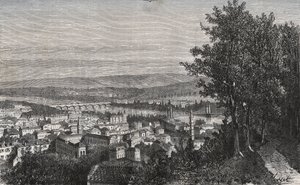 Agen - Lot-et-Garonne - Gravur in „La France illustree: Geographie, Geschichte, statistische Verwaltung“ von V.A. Malt-Brown. 1884