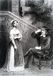 Agnès mit ihrem Vormund Arnolphe, aus Die Schule der Frauen, von Molière