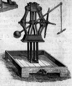 Landwirtschaftliche Maschine: eine Presse, präsentiert auf der Landwirtschaftsausstellung 1860 in Paris. Gravur in „Le Monde Illustré“ Nr. 168 vom 30. Juni