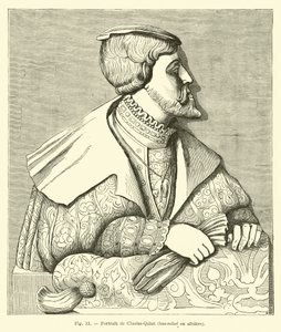 Alabaster-Basrelief von Kaiser Karl V. von French School