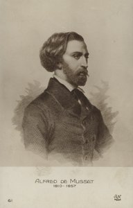 Alfred de Musset, französischer Dramatiker, Romanautor und Dichter von French School