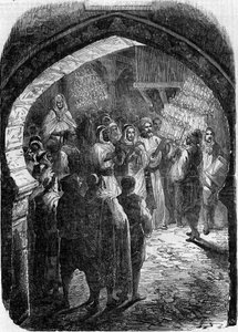 Algerischer Brauch - Hochzeit: Fackelzug in der Hochzeitsnacht in den Straßen von Tlemcen in Algerien.