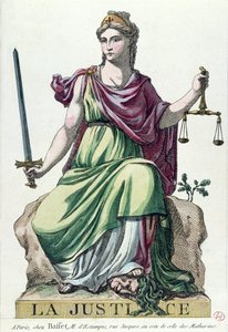 Allegorie der Gerechtigkeit, veröffentlicht von Baffet, 1792 von French School