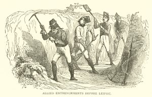 Alliierte Verschanzungen vor Leipzig (Gravur) von French School