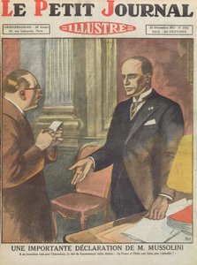 Eine wichtige Erklärung von Benito Mussolini (1883-1945) aus Le Petit Journal, 25. Dezember 1927 von French School