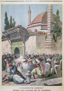 Ein Angriff auf eine Moschee durch Armenier, Illustration aus Le Petit Journal 1895