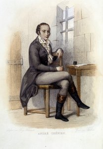 André Chénier (1762-1794), französischer Dichter, im Concierge - in „Le Plutarque français“, Ed. Mennechet