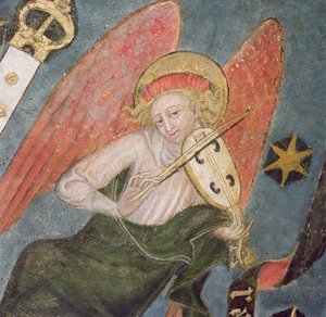 Engelmusiker, der eine Viola spielt (Detail)