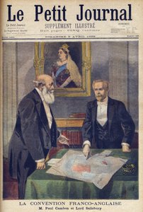 Anglo-Französisches Abkommen in London unterzeichnet von Paul Cambon (1843-1924) und Lord Salisbury (1830-1904) aus 