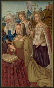 Anne von Bretagne, Königin von Frankreich, umgeben von ihren Schutzheiligen von French School