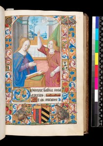 Verkündigung aus dem Stundenbuch, MS 92 f.27r, Westfrankreich von French School