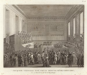 Antoine Quentin Fouquier-Tinville vor dem Revolutionsgericht von French School