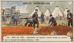 Apparat zum Transport von Militärballons auf der Straße von French School