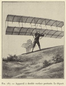 Doppelflächen-Tragflächenapparat, der Abflug von French School