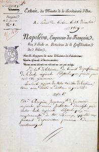 Ernennung von Napoleon von André Marie Ampère zum Inspektor der Polytechnique - Pflichtangabe: Archive der Bibl. de l