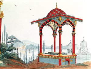 Architektonische Skizze in der Türkei, spätes 19. Jahrhundert von French School