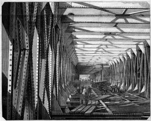 Architektur: Innenansicht der Metallbrücke von Bordeaux, Gironde (33)